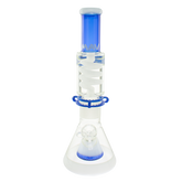 Blue and White Slitted Pyramid Beaker Freezable Coil System